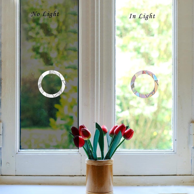 EACILLES 90 Pieces Static Window Clings Anti Collision Window Decals for Bird Strikes, Glass Door Window Stickers, Stop Birds Flying into Windows, Ring Style - Image 2